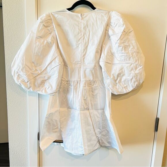 NWT WeWoreWhat Danielle Bernstein Faux Corset Bodice Puff Sleeve Mini Dress 2 - Picture 8 of 9